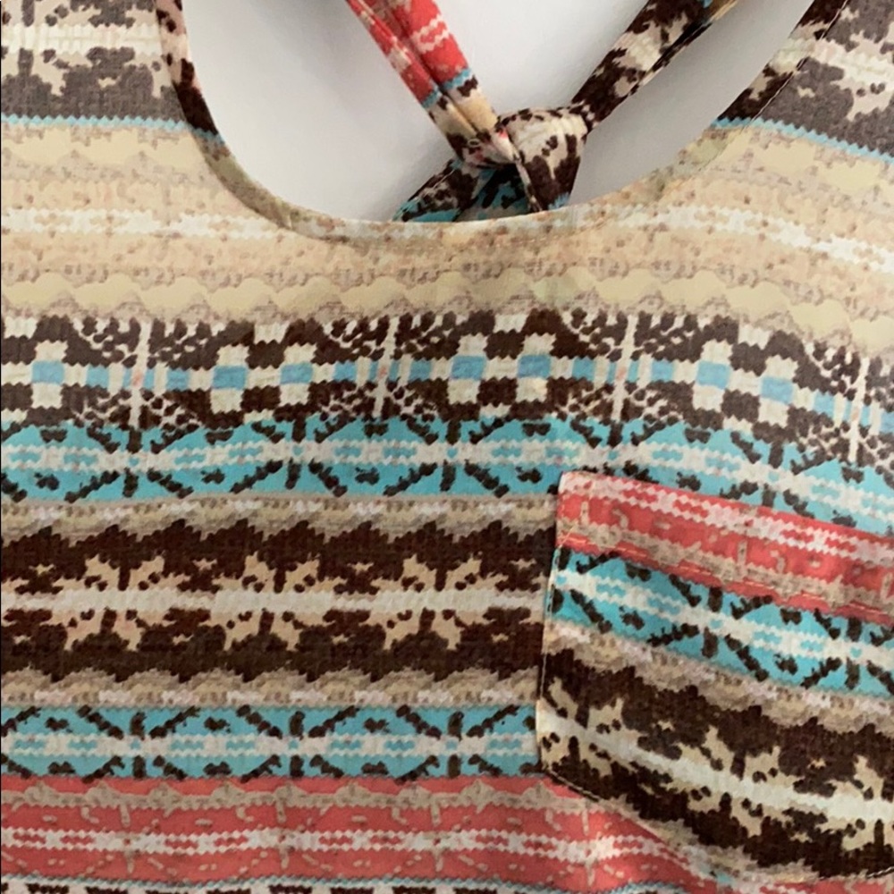 LF Millau Sheer Aztec Print Racerback Tank - Picture 2 of 5